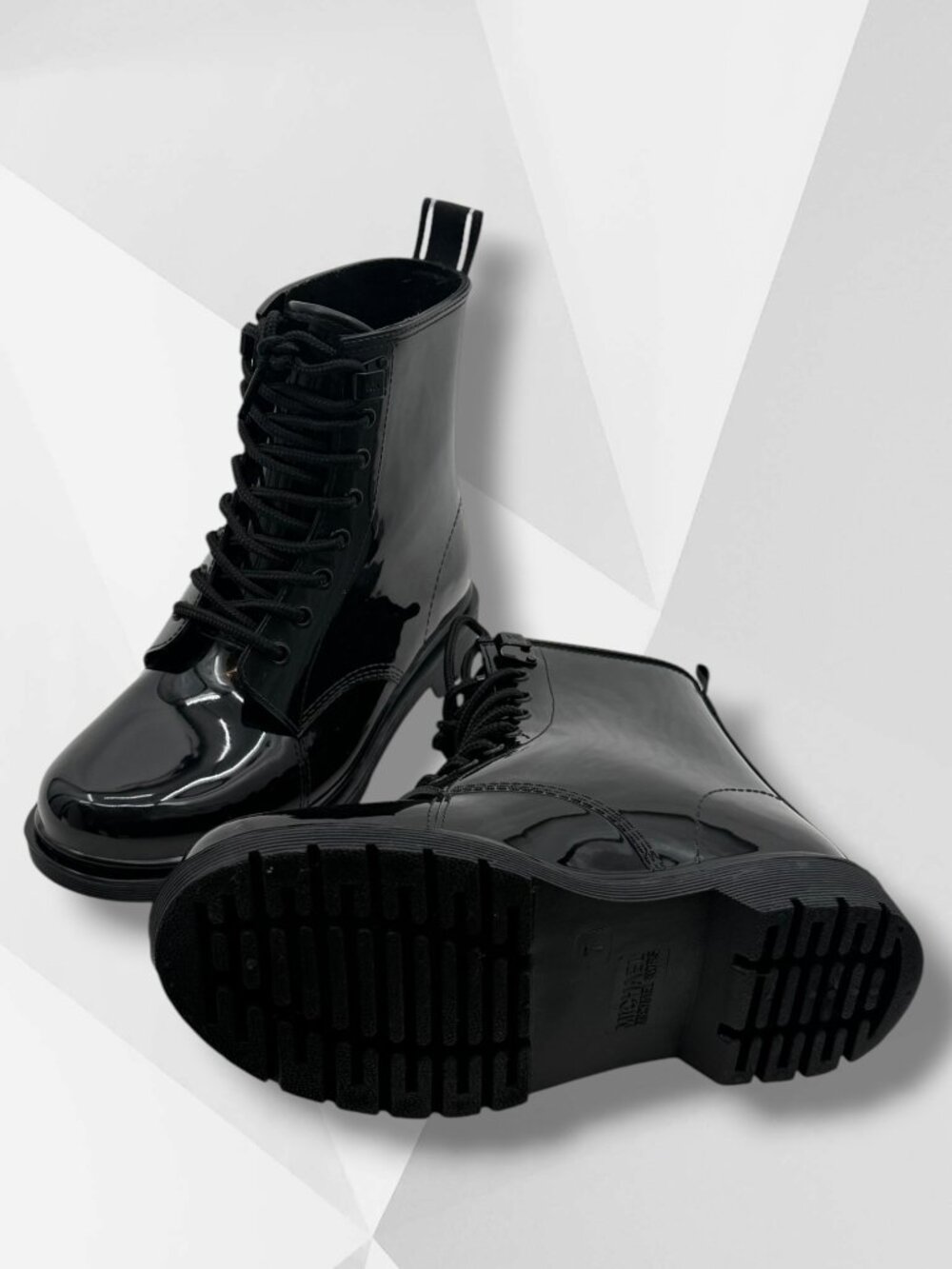 Michael Kors Black Patent Moto Boots 7 - Picture 8 of 9